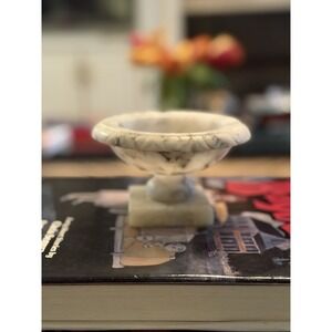 Vintage Italian Bird Bath Bowl Alabaster Marble Hand carved